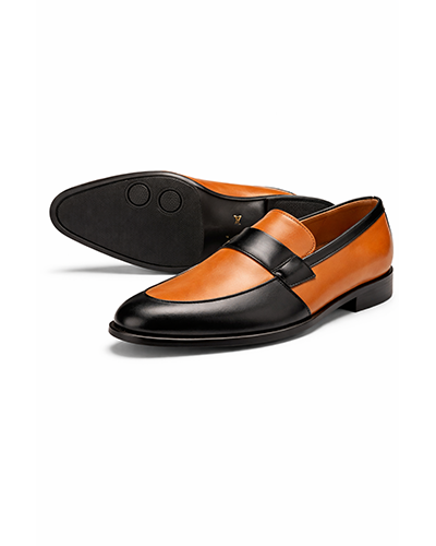Men’s Two-Tone Leather Strap Loafers