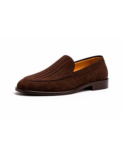 Men’s Brown Suede Textured Loafers
