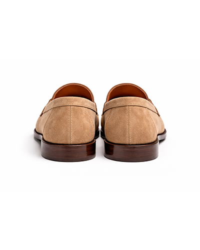 Men’s Beige Suede Horsebit Loafers