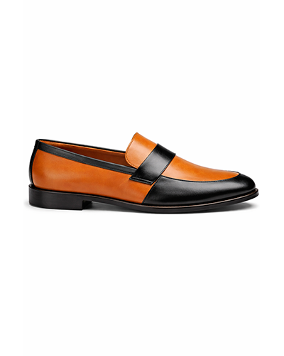 Men’s Two-Tone Leather Strap Loafers