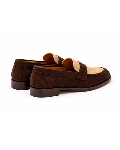 Men’s Two-Tone Suede Penny Loafers