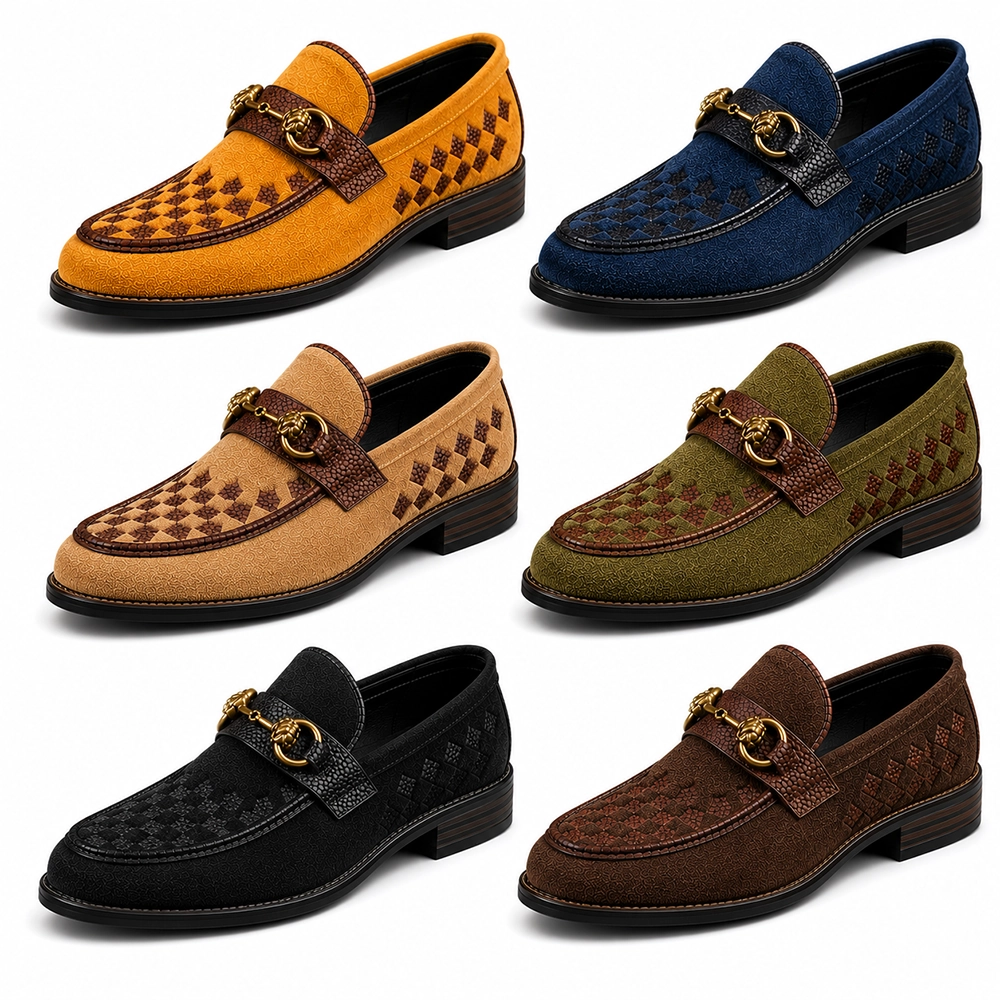 Premium Mustard Suede Leather Horsebit Loafers for Men